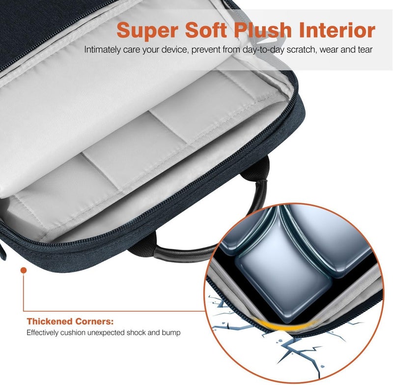 Dadanism 13 Inch Tablet Sleeve Shoulder Bag with Handle for iPad Pro 13" M4 2024, iPad Air 13", iPad Pro 12.9", Galaxy Tab S10+ Plus/S9 FE+/S9+ Plus 12.4", reMarkable Paper Pro 11.8", Indigo - Image 4